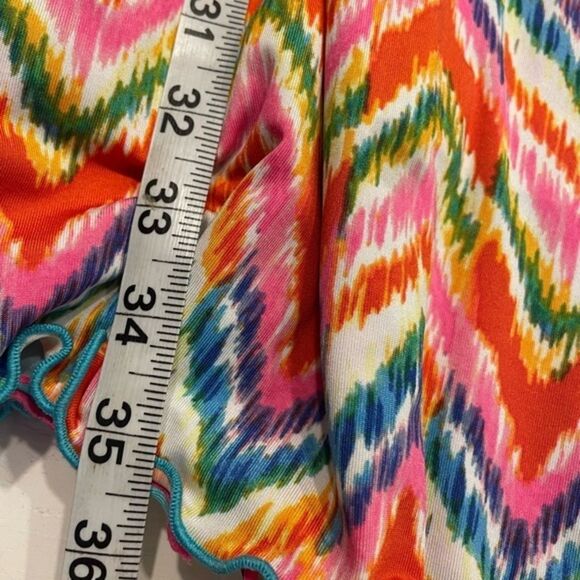 Medium 10/12 Madison Q Reversible Flared Floral ChevronSleeveless A Line Dress - Picture 14 of 14